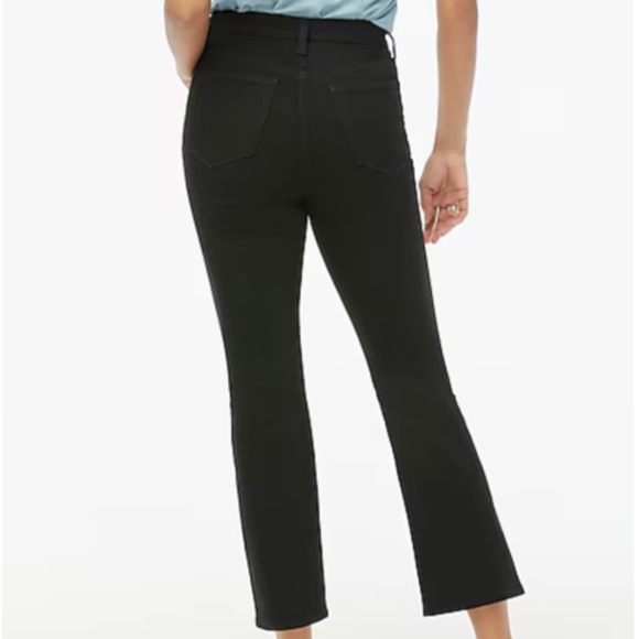 NWT J.Crew Factory Tall high-rise black flare crop jean in all-day stretch SZ 30 - Picture 2 of 7